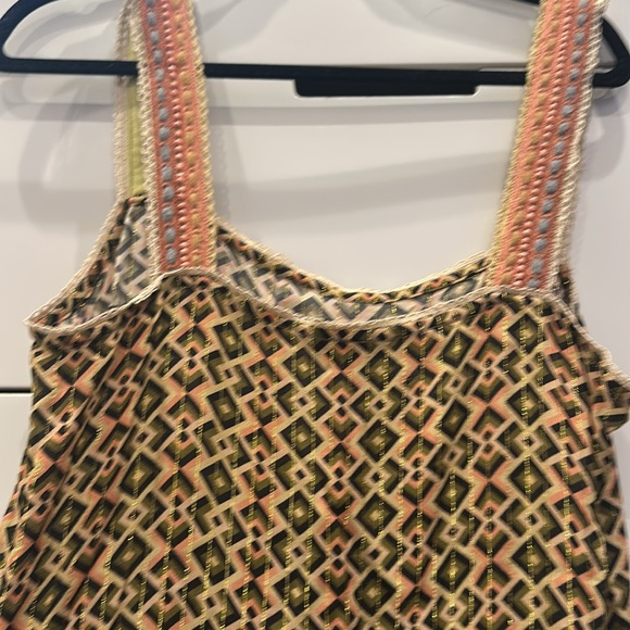 Anthropologie brand-Conditions Apply- geometric patterned dress, gold thread - L - Picture 2 of 5